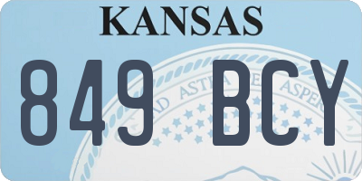 KS license plate 849BCY