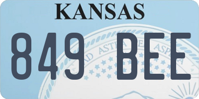 KS license plate 849BEE