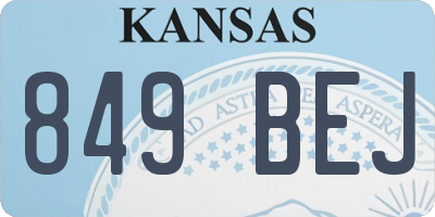 KS license plate 849BEJ