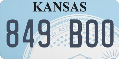 KS license plate 849BOO