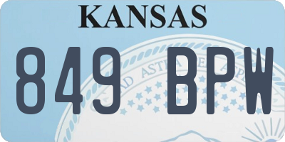 KS license plate 849BPW
