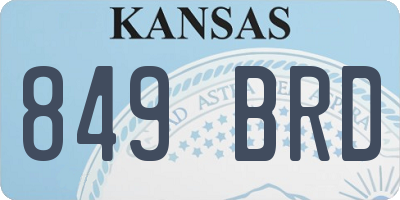 KS license plate 849BRD