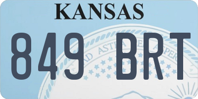 KS license plate 849BRT