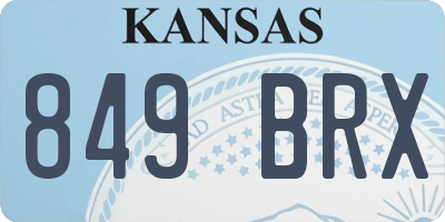 KS license plate 849BRX
