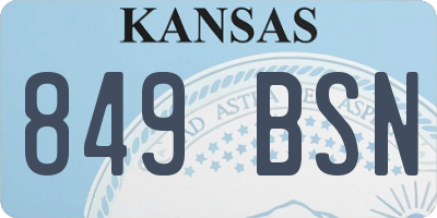KS license plate 849BSN