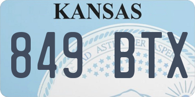 KS license plate 849BTX