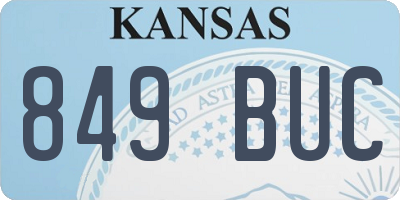 KS license plate 849BUC