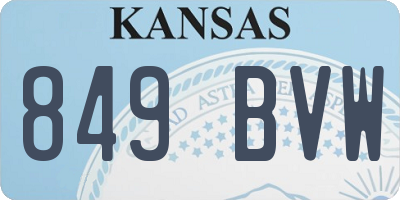 KS license plate 849BVW