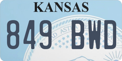 KS license plate 849BWD