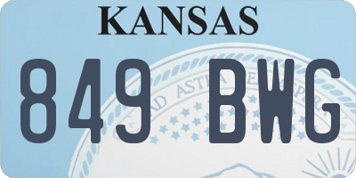 KS license plate 849BWG