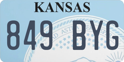 KS license plate 849BYG