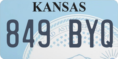 KS license plate 849BYQ