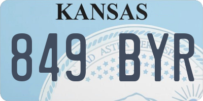 KS license plate 849BYR