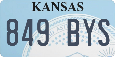 KS license plate 849BYS