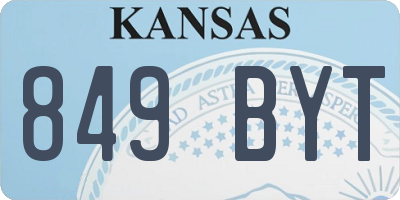 KS license plate 849BYT