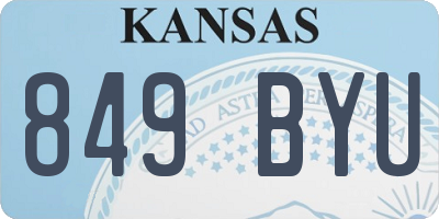 KS license plate 849BYU