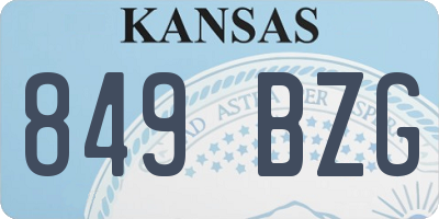 KS license plate 849BZG