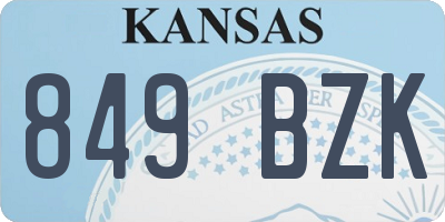KS license plate 849BZK