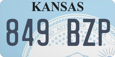 KS license plate 849BZP