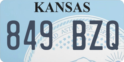 KS license plate 849BZQ