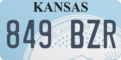 KS license plate 849BZR