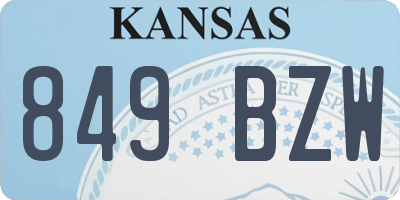 KS license plate 849BZW