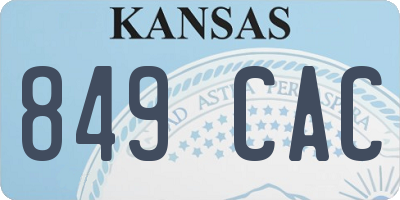 KS license plate 849CAC