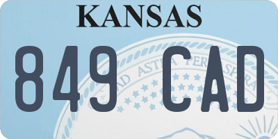 KS license plate 849CAD