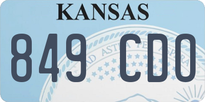 KS license plate 849CDO