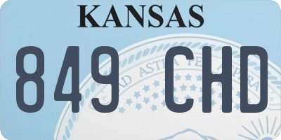 KS license plate 849CHD