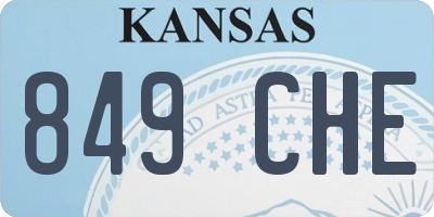 KS license plate 849CHE