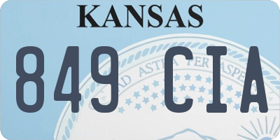 KS license plate 849CIA
