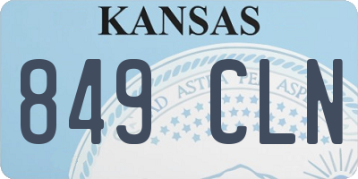 KS license plate 849CLN