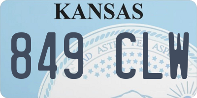 KS license plate 849CLW