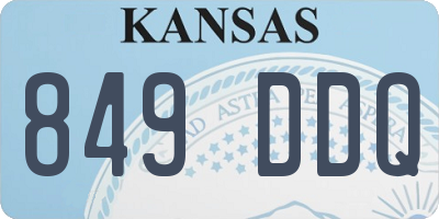 KS license plate 849DDQ