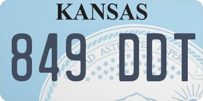 KS license plate 849DDT