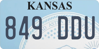 KS license plate 849DDU