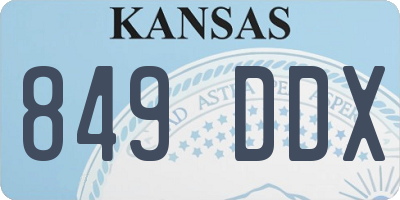 KS license plate 849DDX