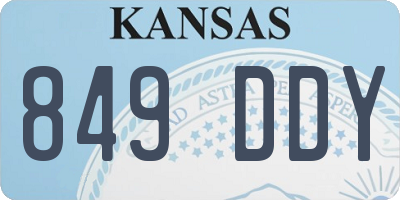 KS license plate 849DDY