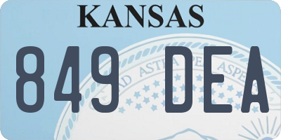 KS license plate 849DEA