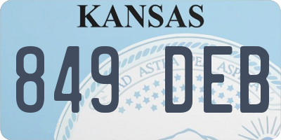 KS license plate 849DEB