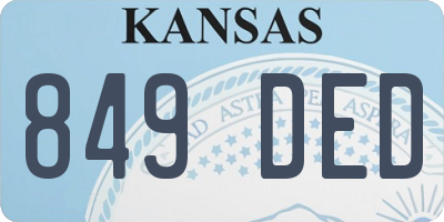 KS license plate 849DED