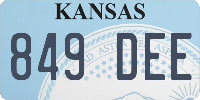 KS license plate 849DEE