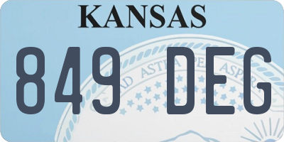 KS license plate 849DEG