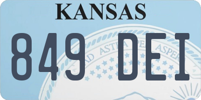 KS license plate 849DEI
