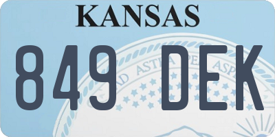 KS license plate 849DEK