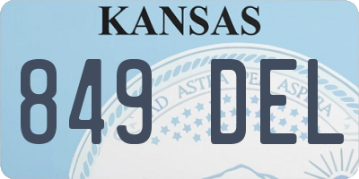 KS license plate 849DEL