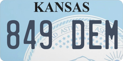 KS license plate 849DEM