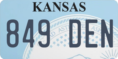 KS license plate 849DEN