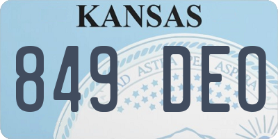 KS license plate 849DEO
